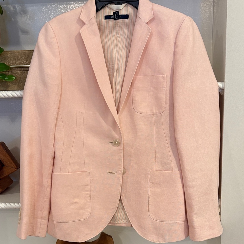 Gant Linen Pink Striped Blazer